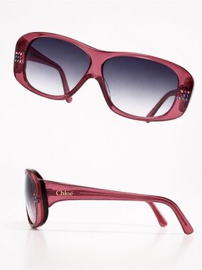 RARE Vintage Chloé Rhinestone Sunglasses • Translucent Cherry Y2K Archive c.2004